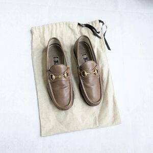 Gucci Horsebit Loafers Brown Leather Men 6.5